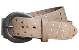 BRIO Curved Handmade Leather Tiny Rivet Belt