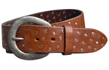 BRIO Curved Handmade Leather Tiny Rivet Belt