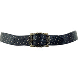 BRIO Curved Handmade Leather Tiny Rivet Belt