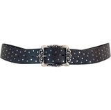 BRIO Curved Handmade Leather Tiny Rivet Belt