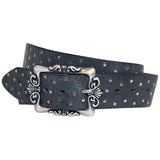 BRIO Curved Handmade Leather Tiny Rivet Belt