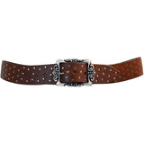 BRIO Curved Handmade Leather Tiny Rivet Belt