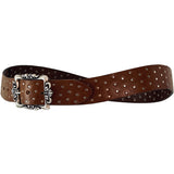 BRIO Curved Handmade Leather Tiny Rivet Belt
