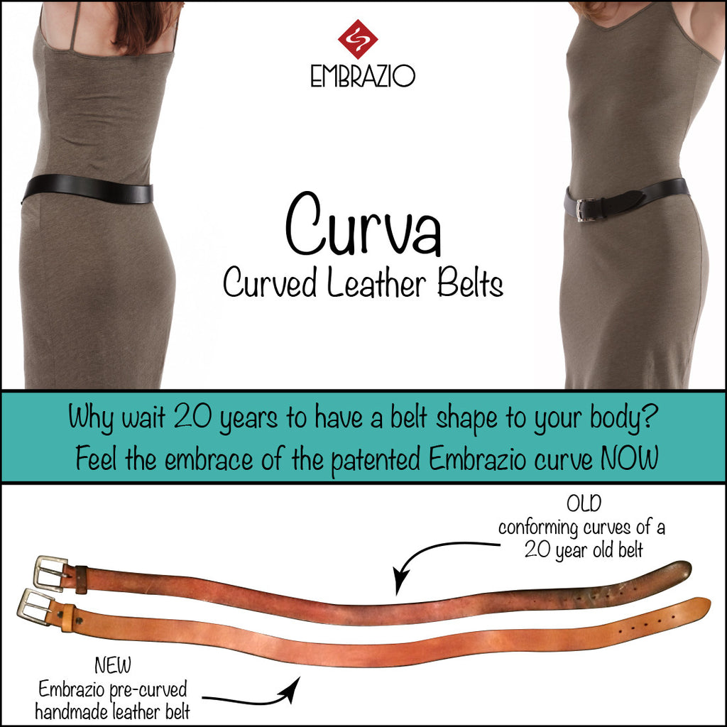 Handmade Leather Belt  Patented Curved Belt by Embrazio