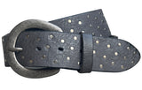 BRIO Curved Handmade Leather Tiny Rivet Belt