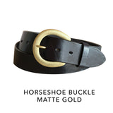 Belt Buckle - Horseshoe - Matte Gold