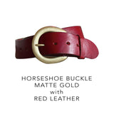 Belt Buckle - Horseshoe - Matte Gold