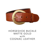 Belt Buckle - Horseshoe - Matte Gold