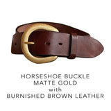 Belt Buckle - Horseshoe - Matte Gold