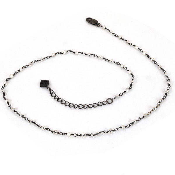 EMILY 16 Pyrite Rosary Chain 16" Princess Necklace