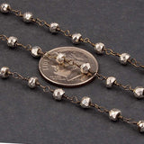 JANET Pyrite Rosary Chain with Exotic Pearl Necklace