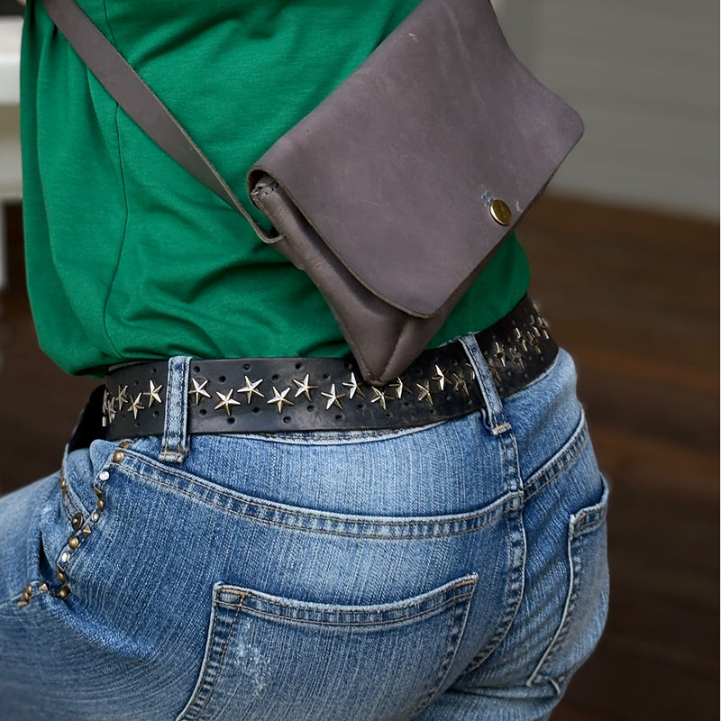 Star Curved Handmade Leather Belt