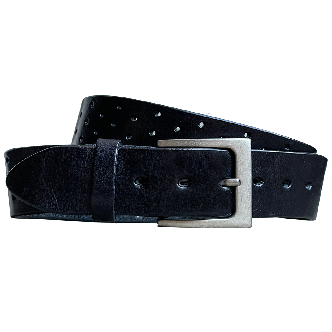 Perforata Curved Handmade Leather Belt – Embrazio