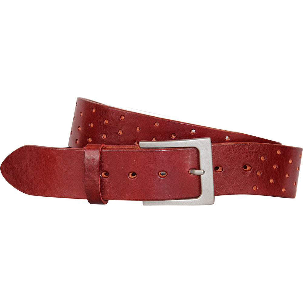 Perforata Curved Handmade Leather Belt – Embrazio