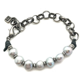 ADIRA Baroque Pearl and Rolo Chain Bracelet