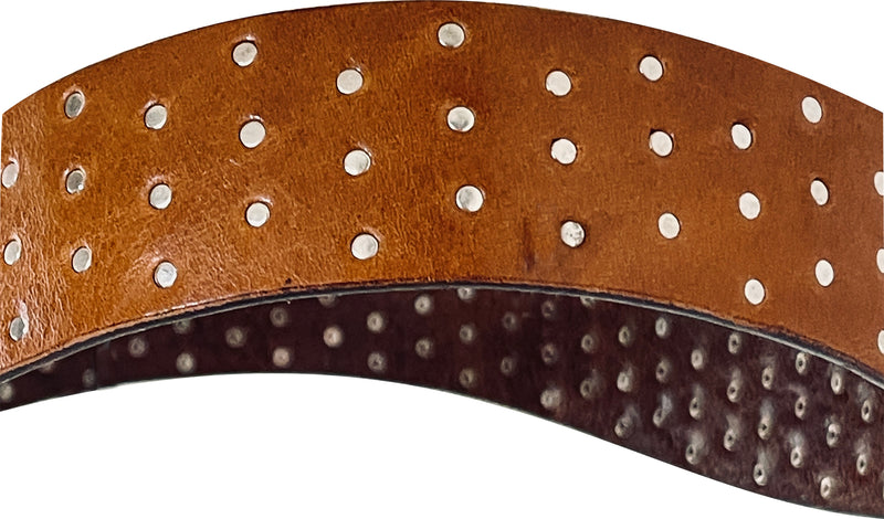 Brio Rivets BRIO Curved Handmade Leather Tiny Rivet Belt – Embrazio