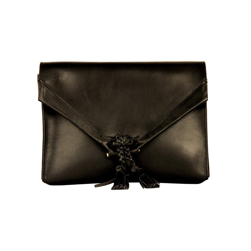 Black Leather Clutch Bag Purse Vintage Accessories – LUXBOHEME