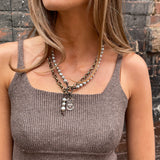 BRIDGETTE Baroque Pearl Double-strand Necklace with Tassel Embellishment