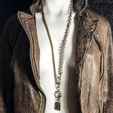 COCO Baroque Pearls Mixed Metals Opera-length Necklace or Double-wrap Choker with Embellished Tassel
