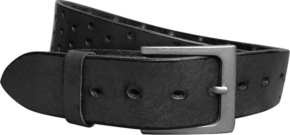 Perforata Curved Handmade Leather Belt – Embrazio