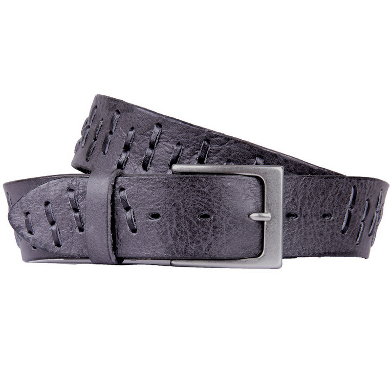 【GOOD GRIEF!】 Border Belt グレー Handmade Leather Laced Belts | Patented Curved Belt by Embrazio